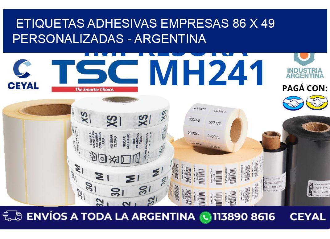 etiquetas adhesivas empresas 86 x 49 personalizadas - Argentina