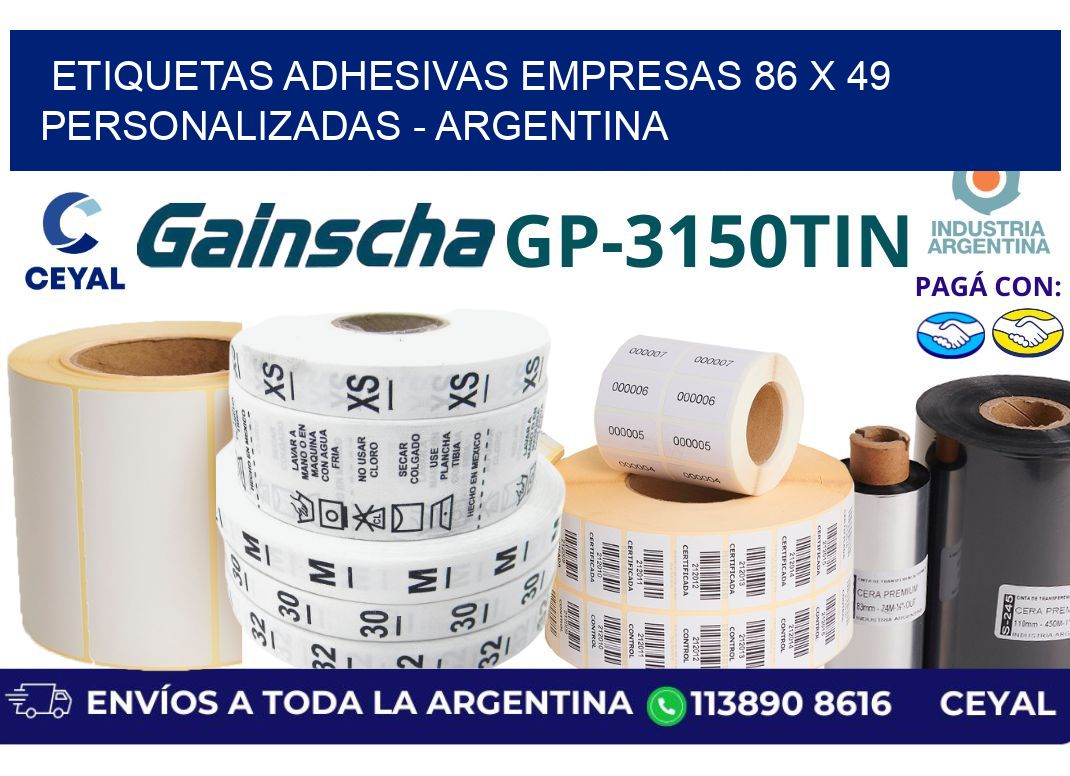 etiquetas adhesivas empresas 86 x 49 personalizadas – Argentina