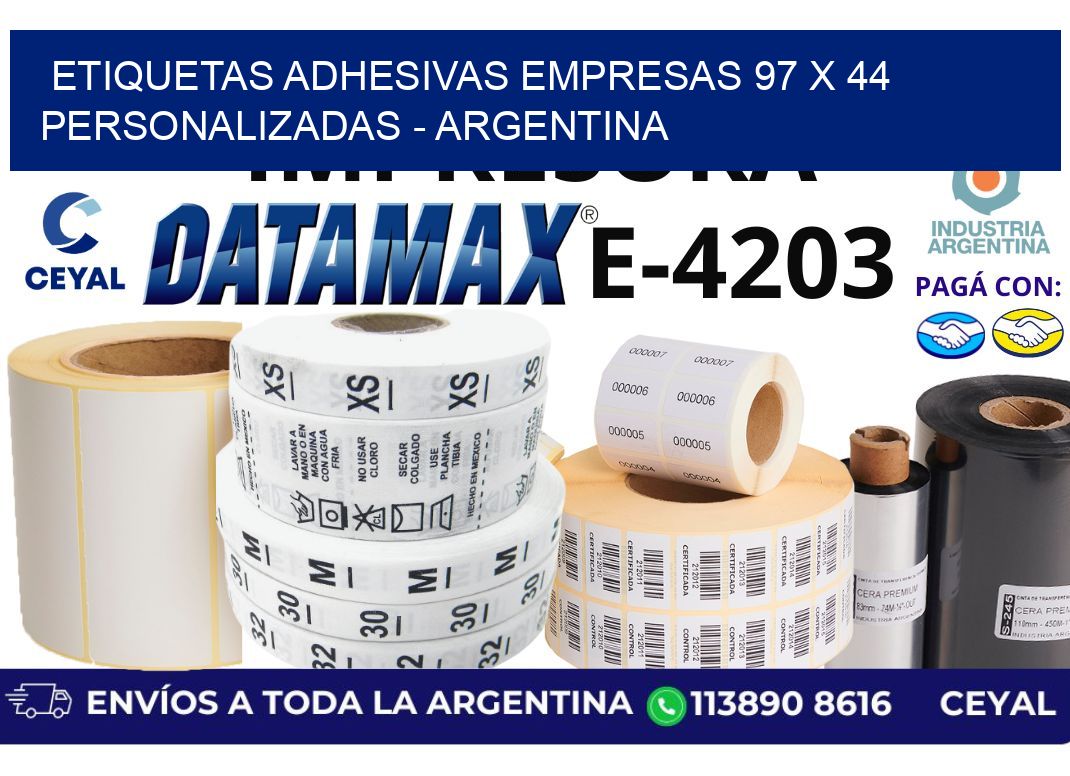 etiquetas adhesivas empresas 97 x 44 personalizadas - Argentina
