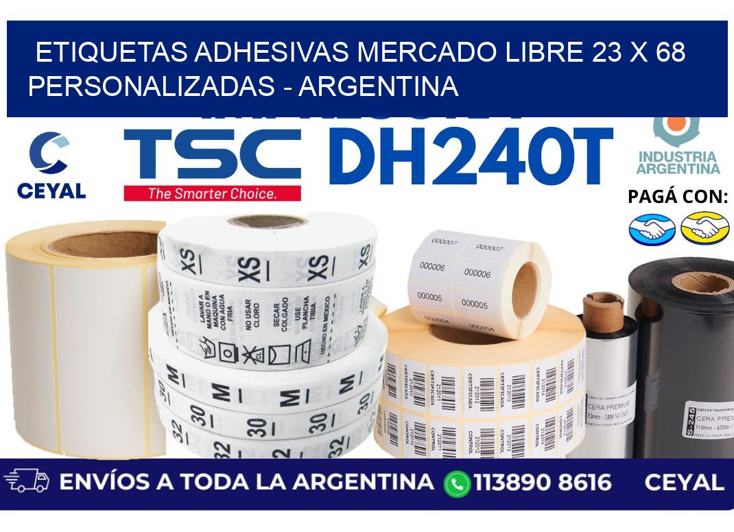etiquetas adhesivas mercado libre 23 x 68 personalizadas - Argentina