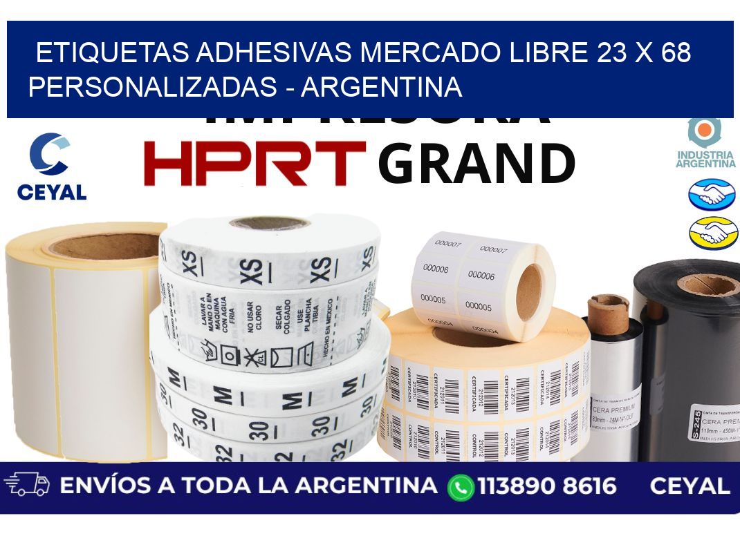 etiquetas adhesivas mercado libre 23 x 68 personalizadas - Argentina