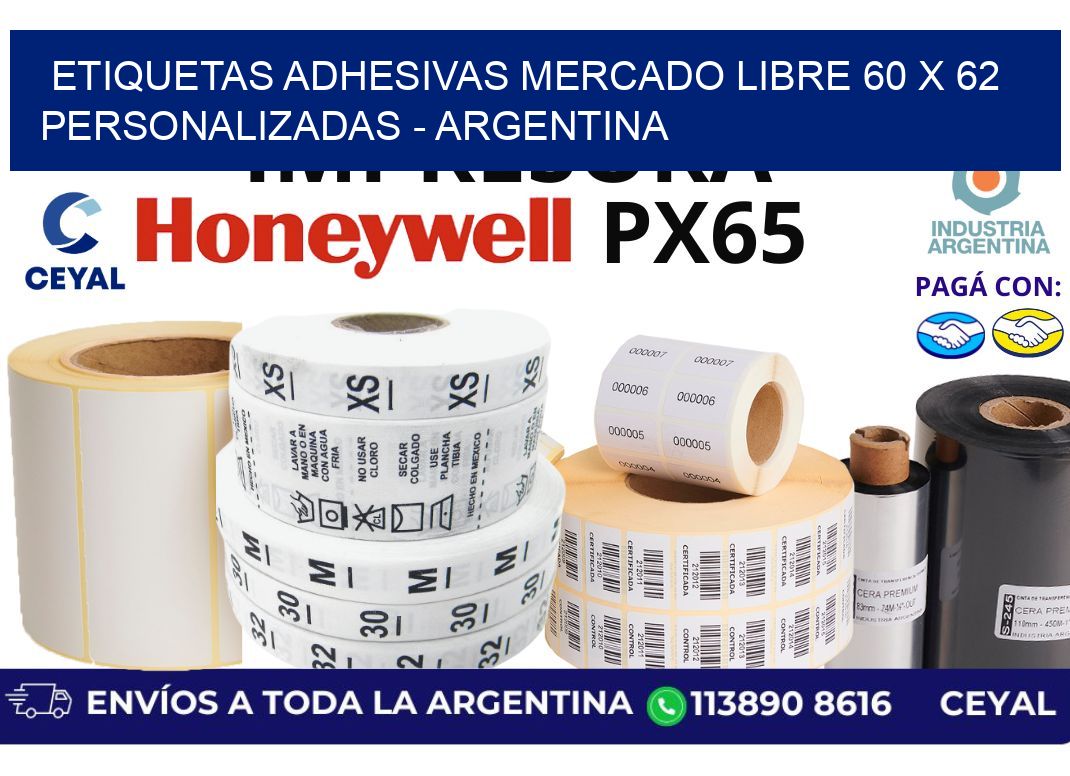 etiquetas adhesivas mercado libre 60 x 62 personalizadas – Argentina