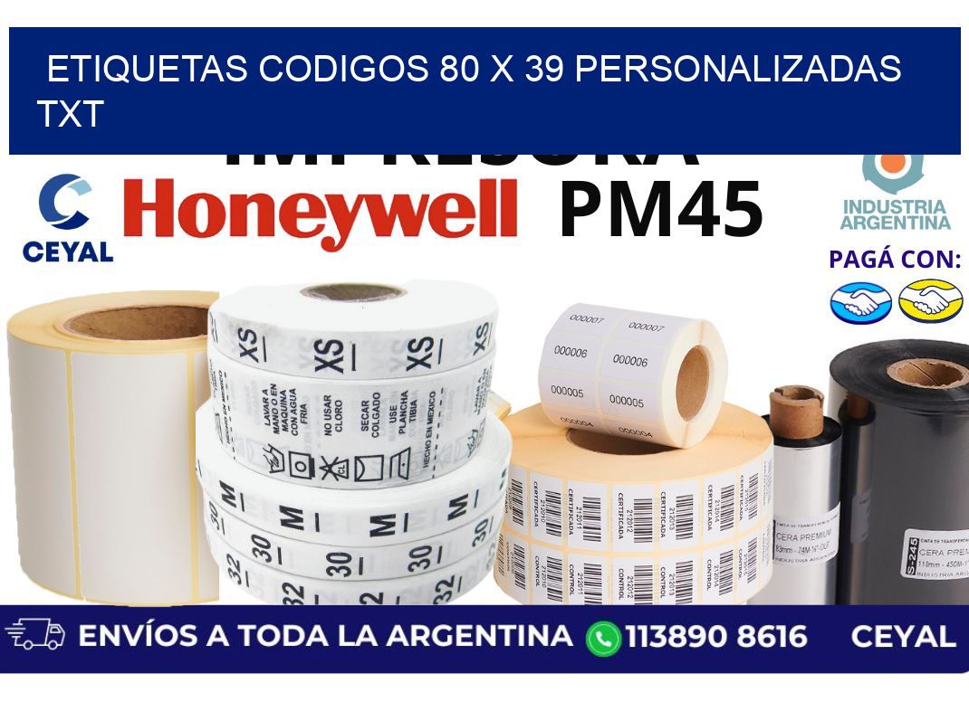 etiquetas codigos 80 x 39 personalizadas txt