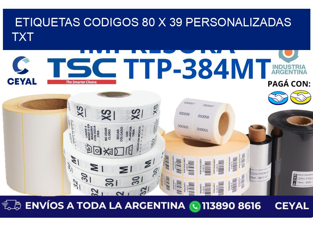 etiquetas codigos 80 x 39 personalizadas txt