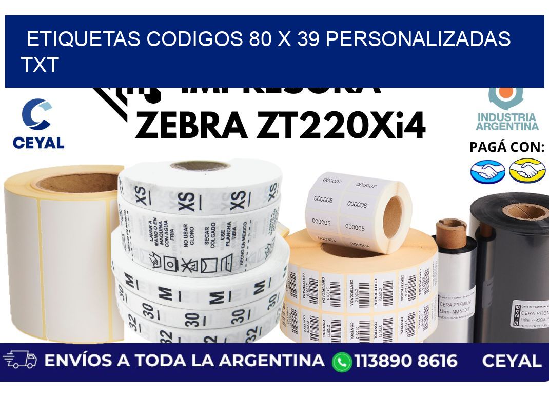 etiquetas codigos 80 x 39 personalizadas txt