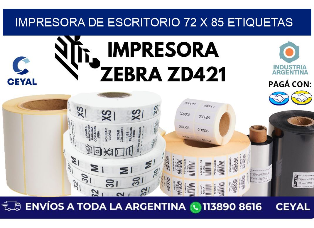 impresora de escritorio 72 x 85 etiquetas