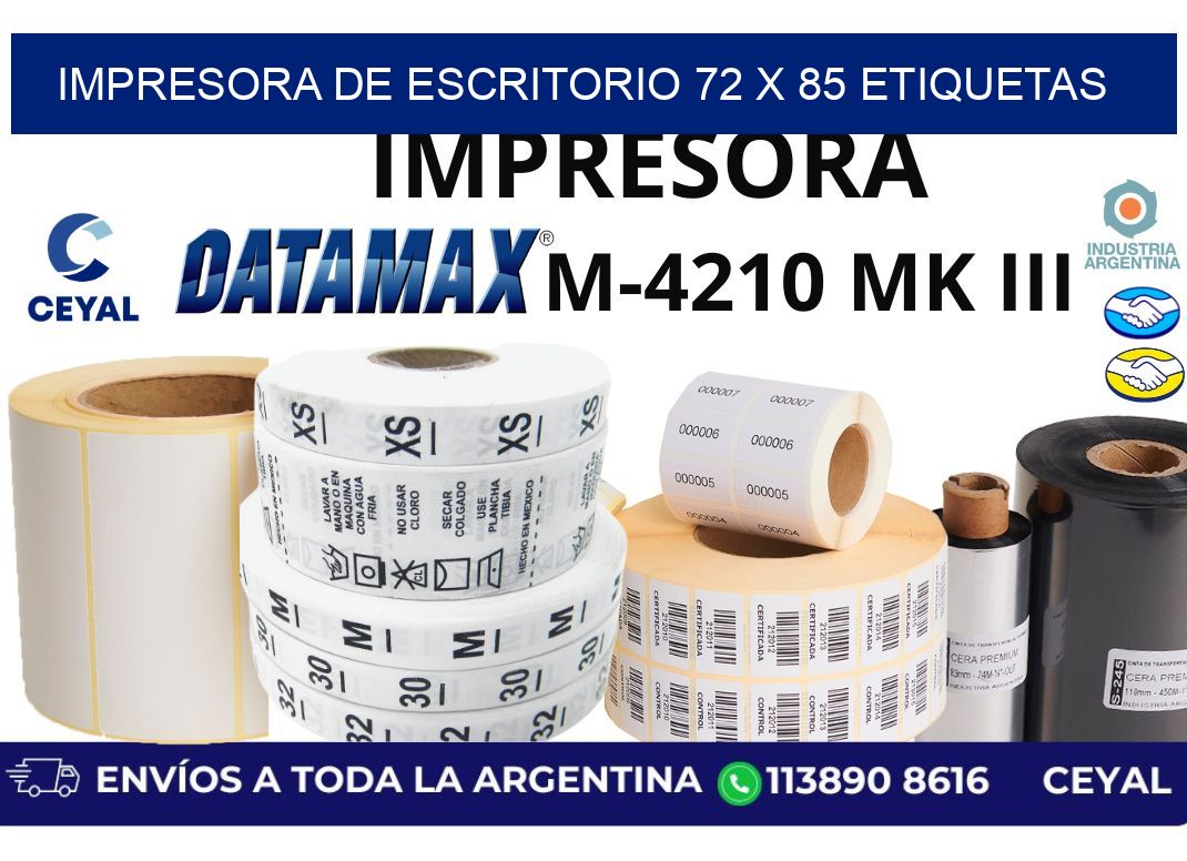 impresora de escritorio 72 x 85 etiquetas