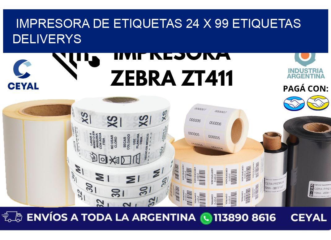 impresora de etiquetas 24 x 99 etiquetas deliverys