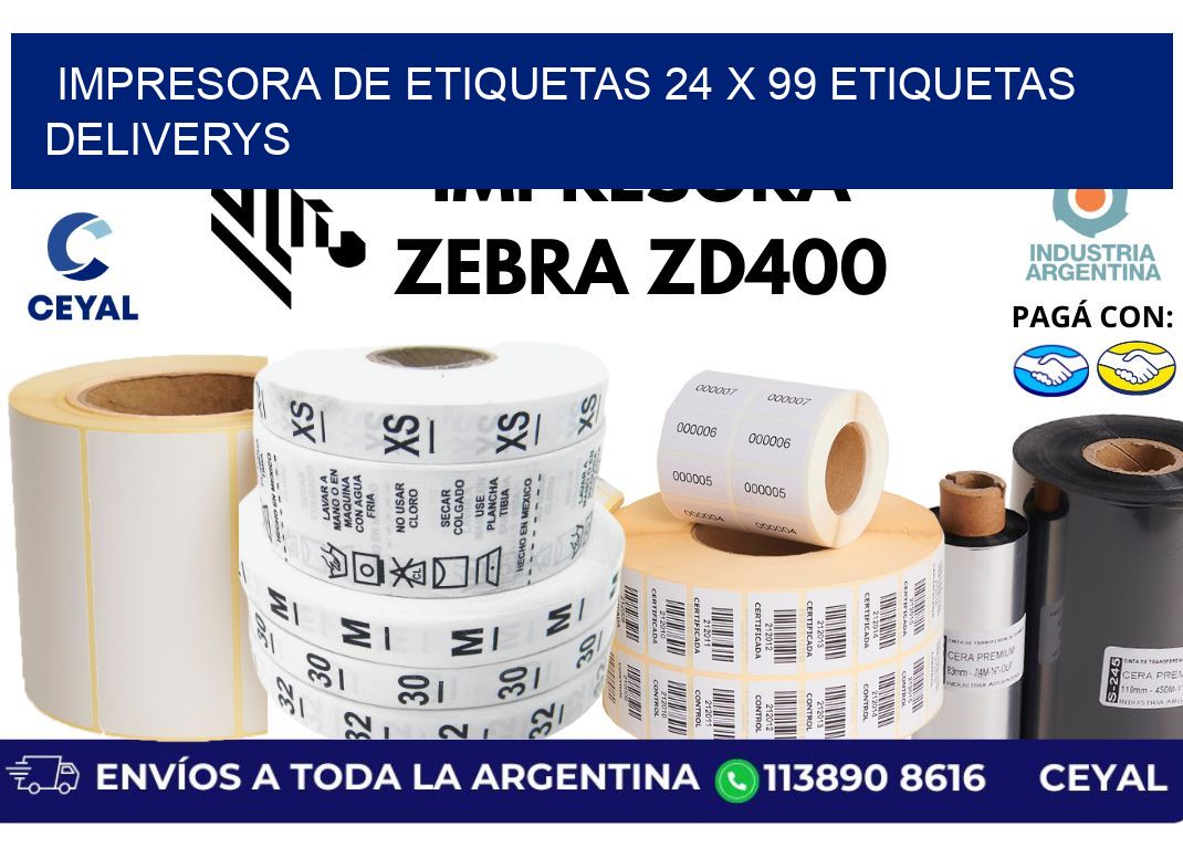 impresora de etiquetas 24 x 99 etiquetas deliverys
