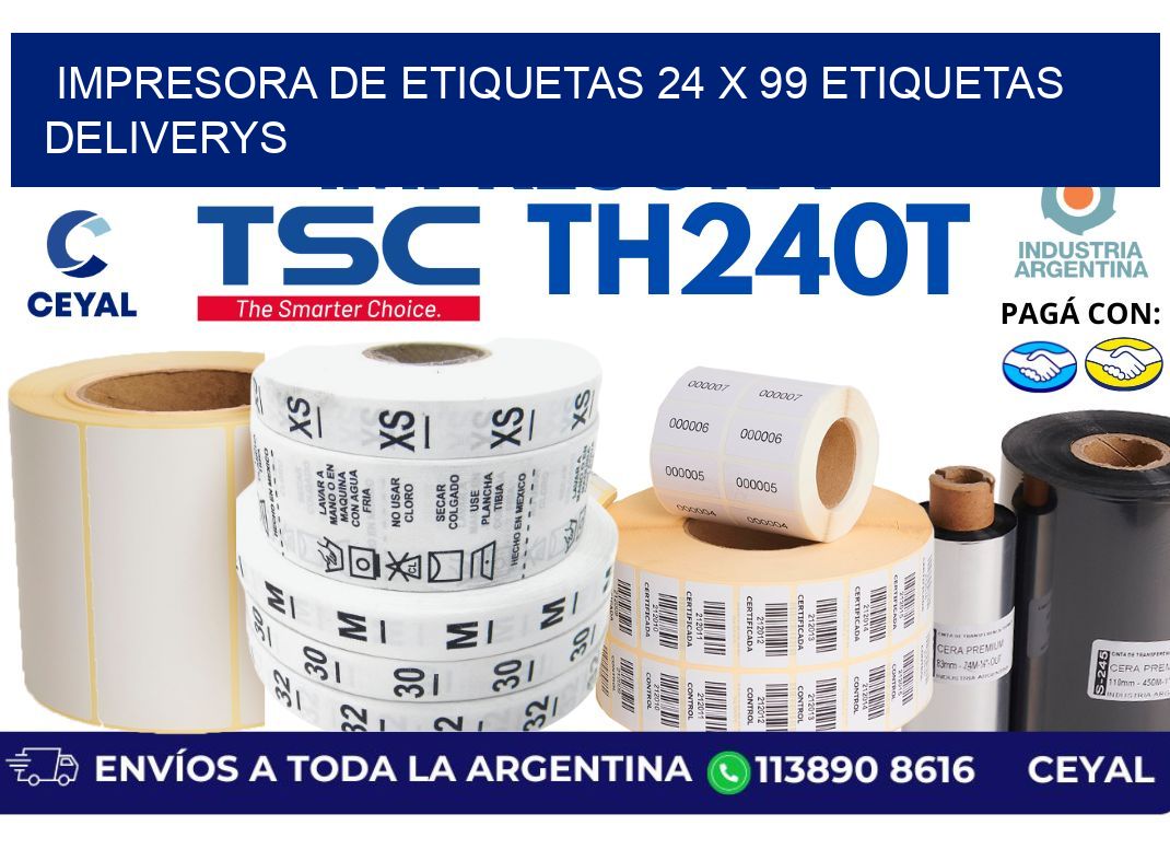 impresora de etiquetas 24 x 99 etiquetas deliverys