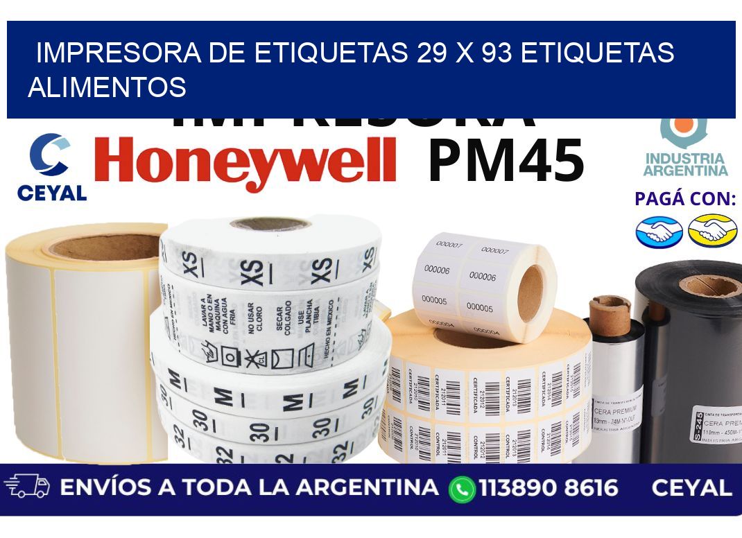 impresora de etiquetas 29 x 93 etiquetas alimentos