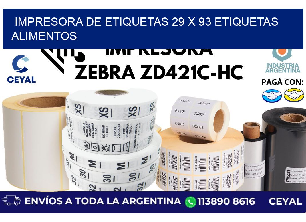 impresora de etiquetas 29 x 93 etiquetas alimentos