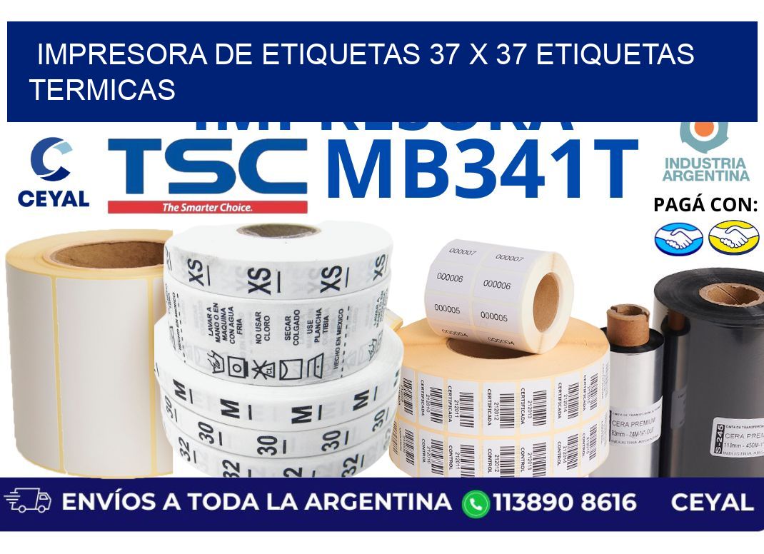 impresora de etiquetas 37 x 37 etiquetas termicas