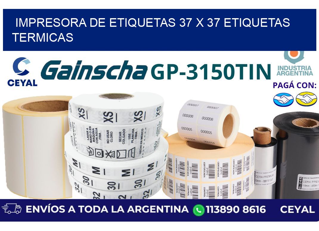 impresora de etiquetas 37 x 37 etiquetas termicas