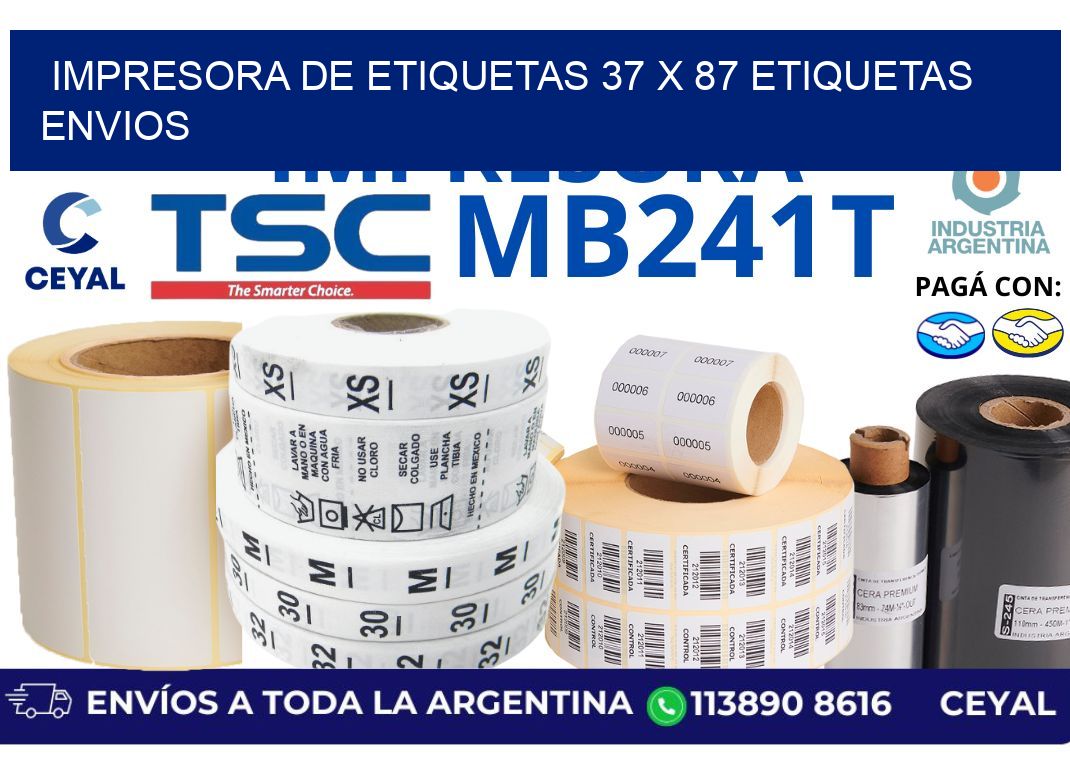 impresora de etiquetas 37 x 87 etiquetas envios