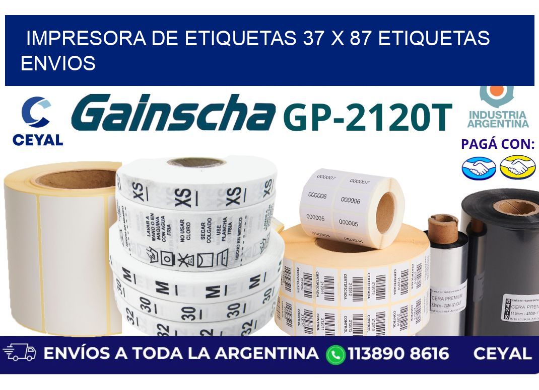 impresora de etiquetas 37 x 87 etiquetas envios