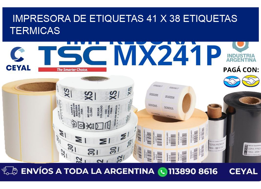 impresora de etiquetas 41 x 38 etiquetas termicas