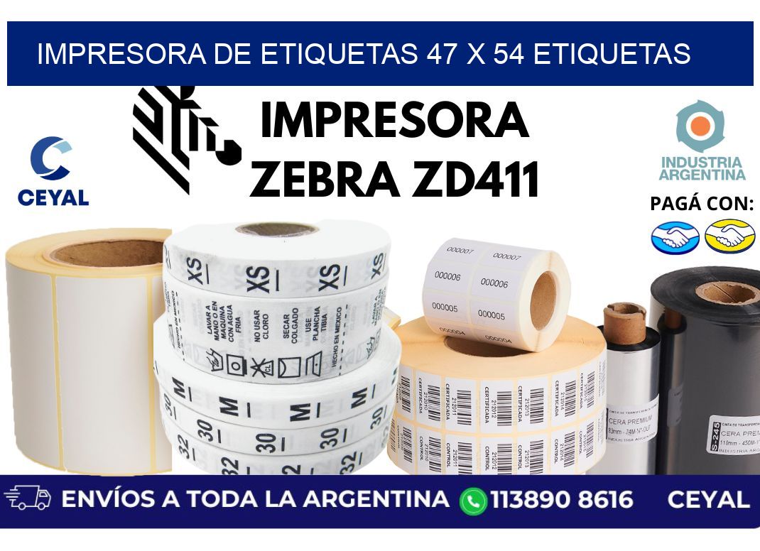 impresora de etiquetas 47 x 54 etiquetas