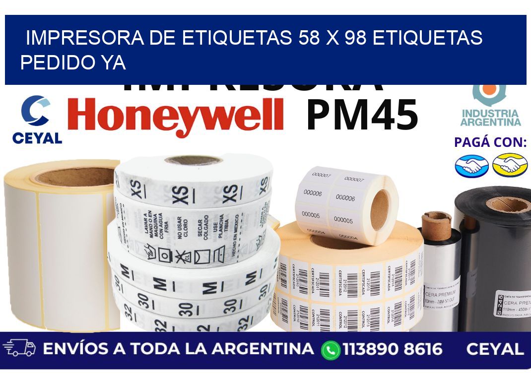 impresora de etiquetas 58 x 98 etiquetas pedido ya