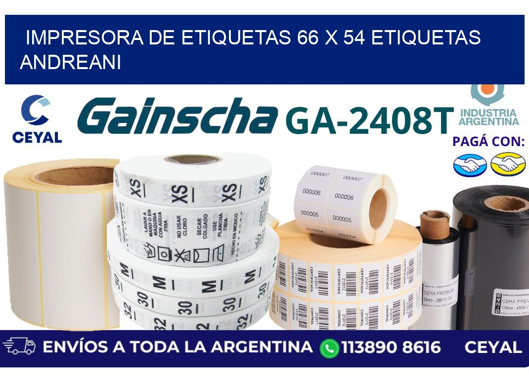 impresora de etiquetas 66 x 54 etiquetas andreani