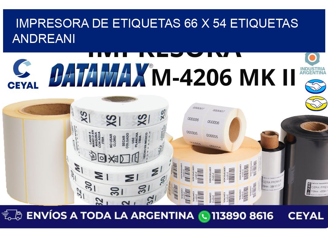 impresora de etiquetas 66 x 54 etiquetas andreani