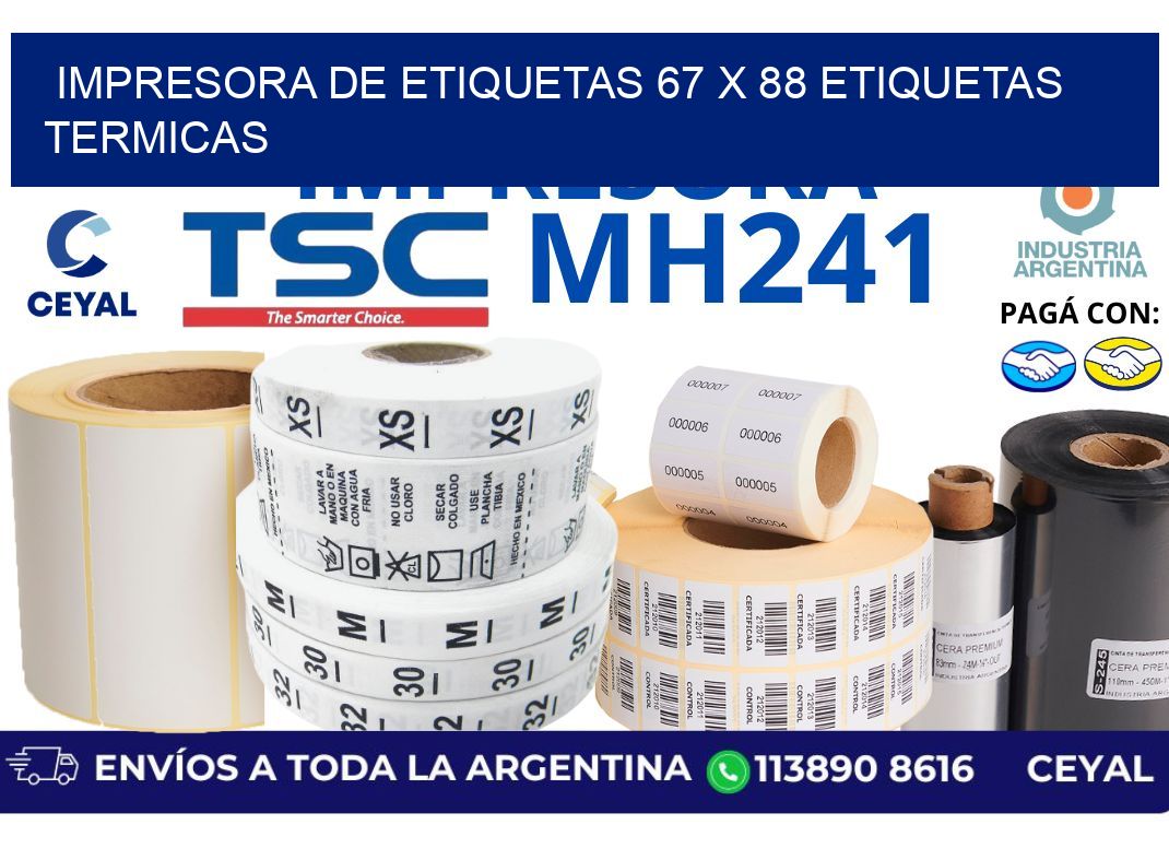 impresora de etiquetas 67 x 88 etiquetas termicas