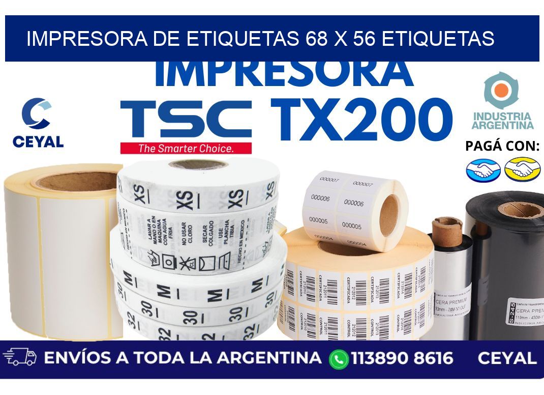 impresora de etiquetas 68 x 56 etiquetas