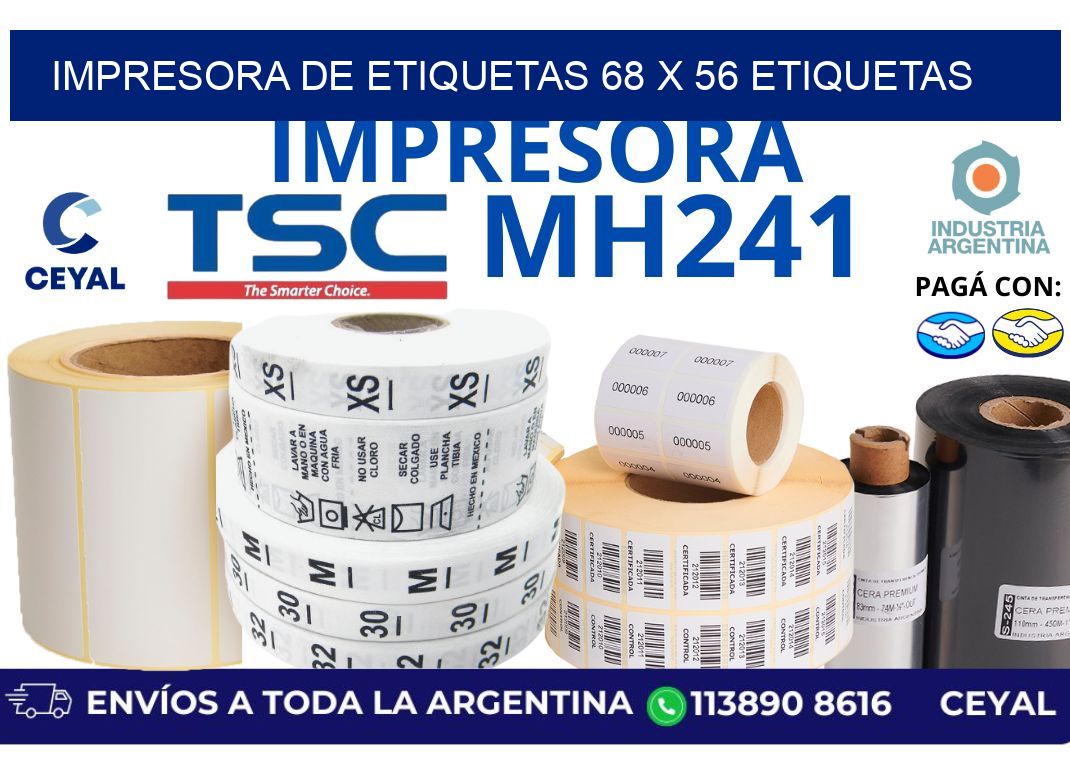 impresora de etiquetas 68 x 56 etiquetas