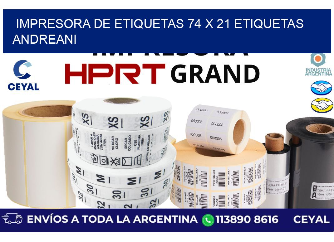 impresora de etiquetas 74 x 21 etiquetas andreani