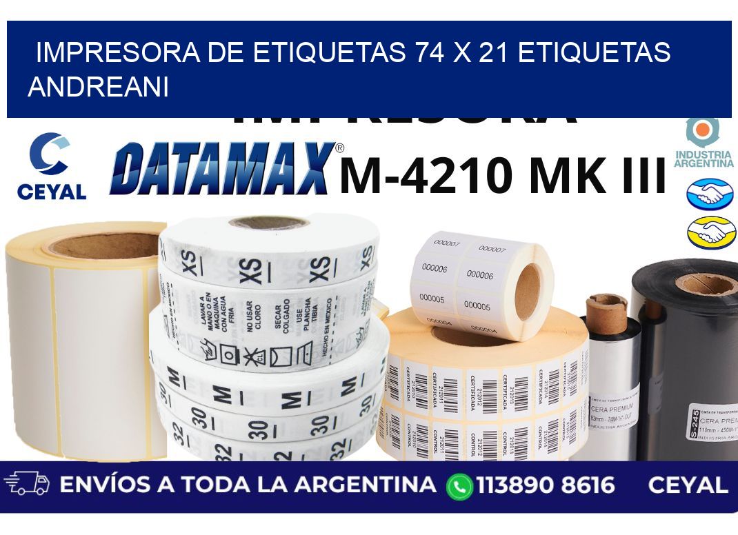 impresora de etiquetas 74 x 21 etiquetas andreani