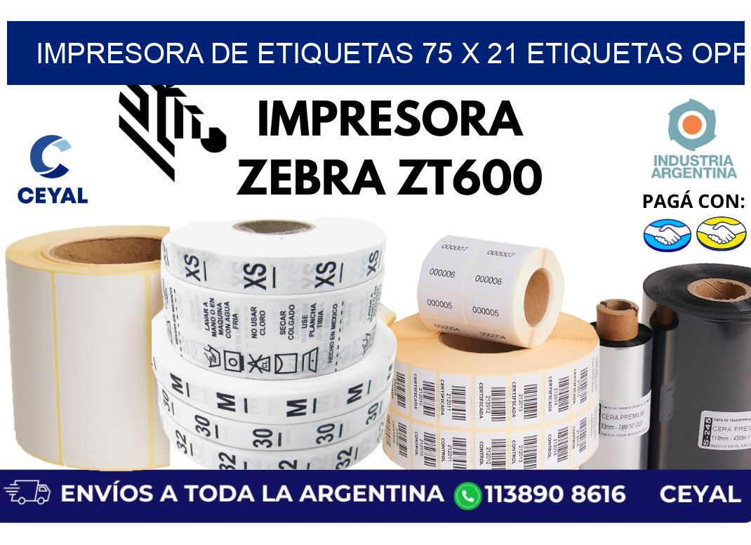 impresora de etiquetas 75 x 21 etiquetas opp