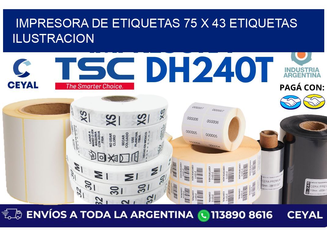 impresora de etiquetas 75 x 43 etiquetas ilustracion