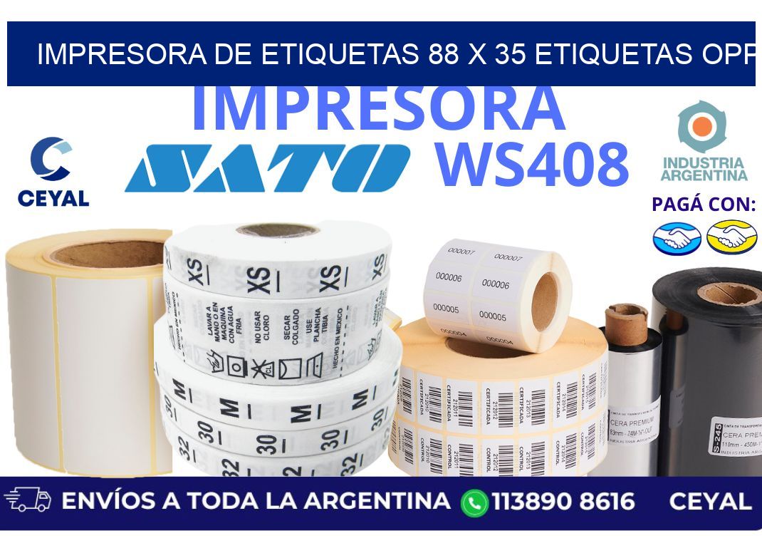 impresora de etiquetas 88 x 35 etiquetas opp