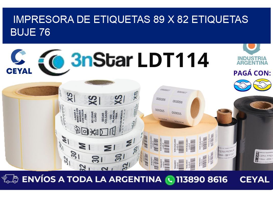 impresora de etiquetas 89 x 82 etiquetas buje 76
