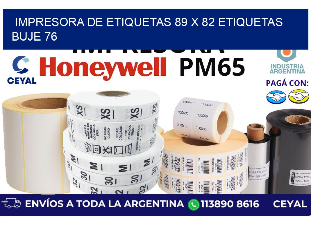 impresora de etiquetas 89 x 82 etiquetas buje 76