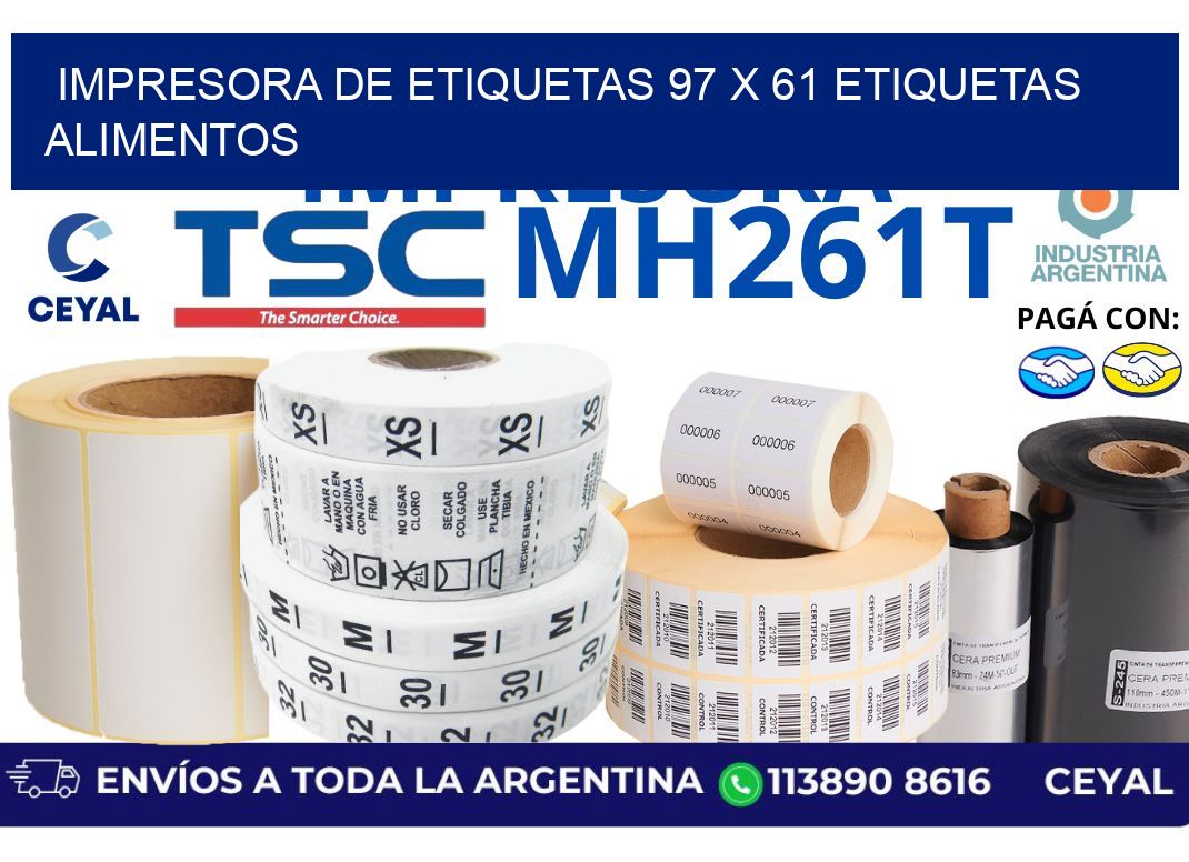 impresora de etiquetas 97 x 61 etiquetas alimentos