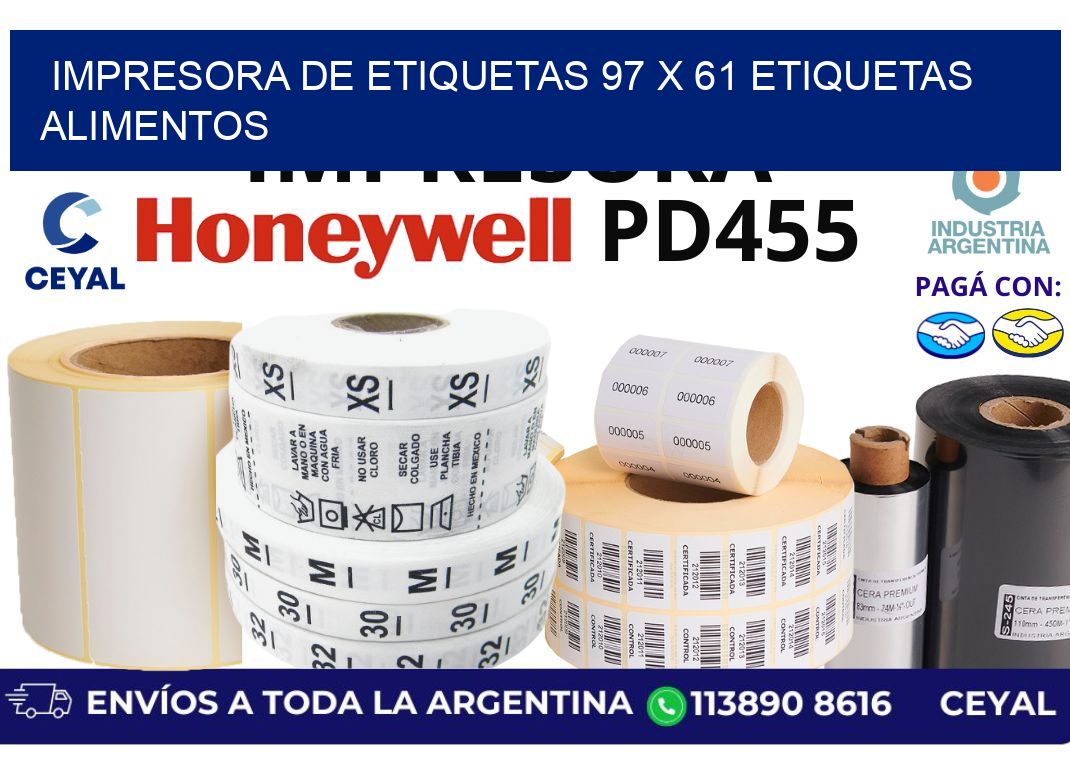 impresora de etiquetas 97 x 61 etiquetas alimentos