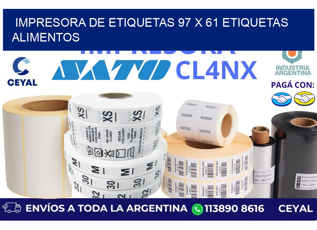 impresora de etiquetas 97 x 61 etiquetas alimentos