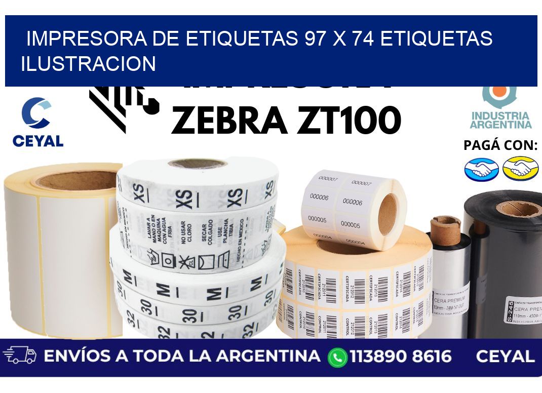 impresora de etiquetas 97 x 74 etiquetas ilustracion