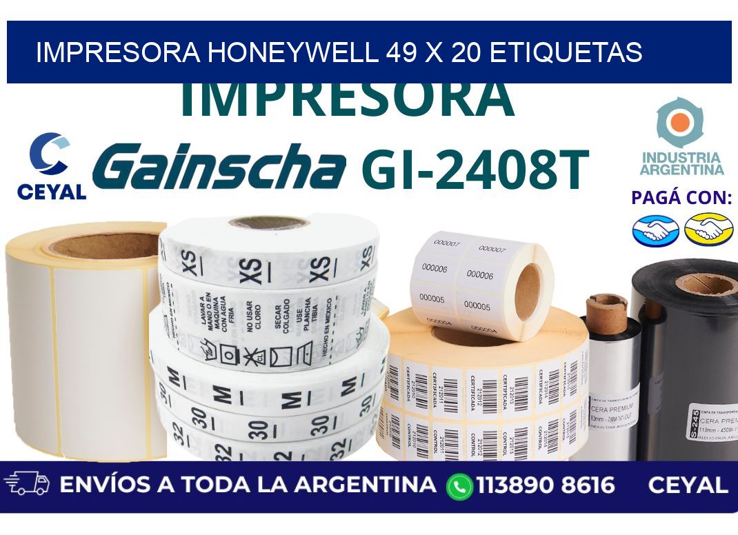 impresora honeywell 49 x 20 etiquetas