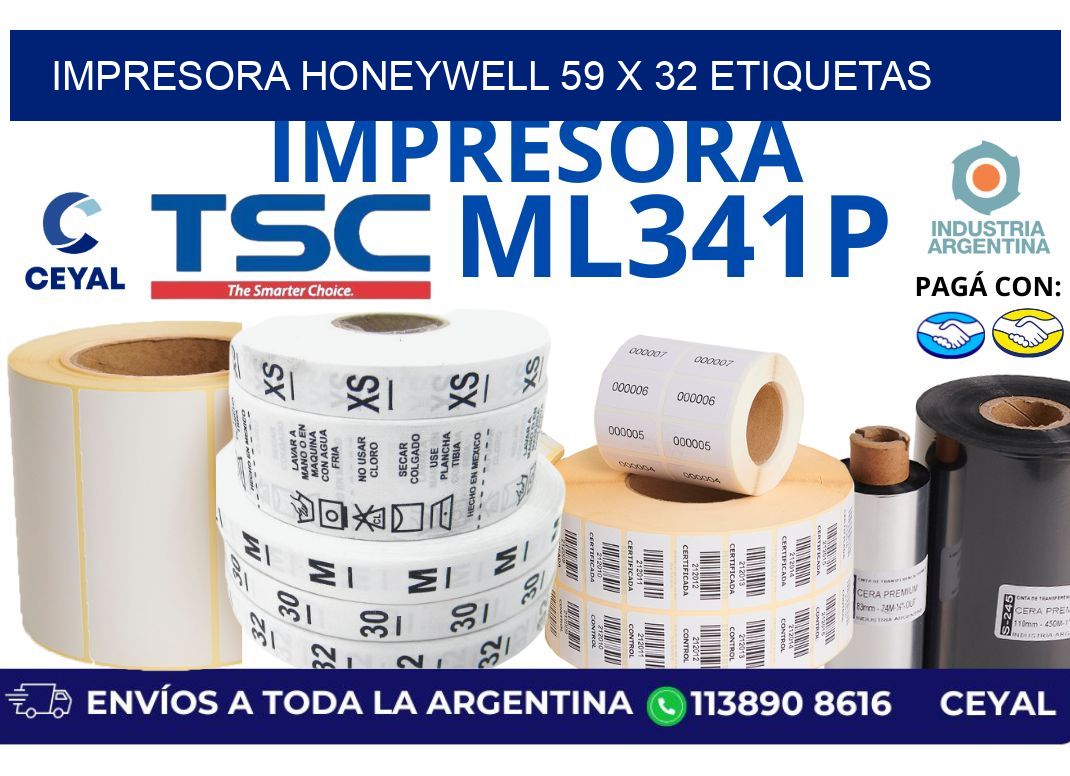 impresora honeywell 59 x 32 etiquetas