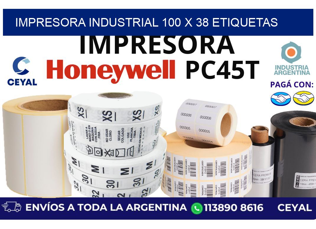 impresora industrial 100 x 38 etiquetas