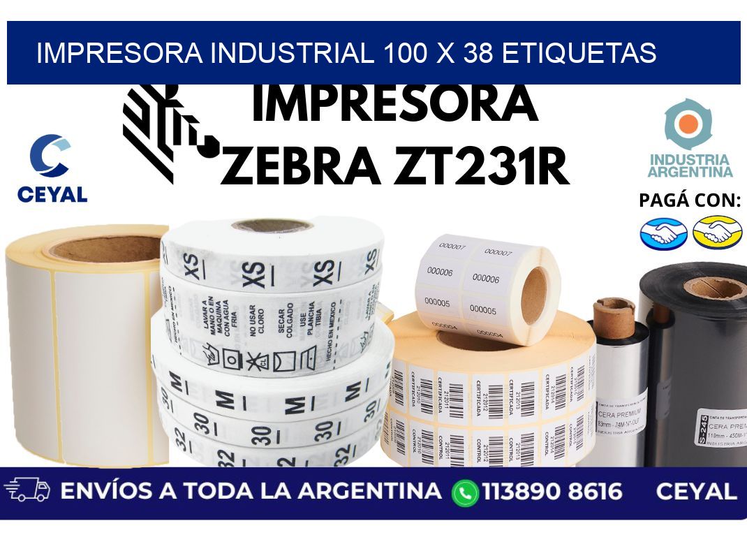 impresora industrial 100 x 38 etiquetas