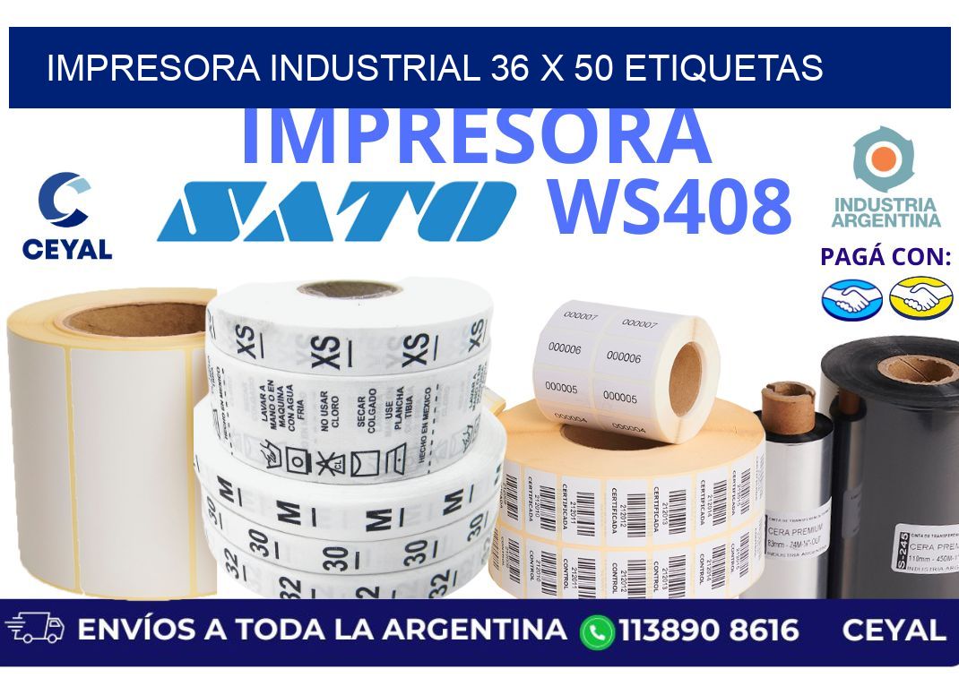 impresora industrial 36 x 50 etiquetas