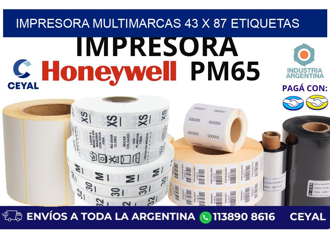 impresora multimarcas 43 x 87 etiquetas