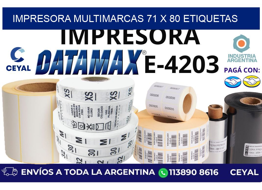 impresora multimarcas 71 x 80 etiquetas