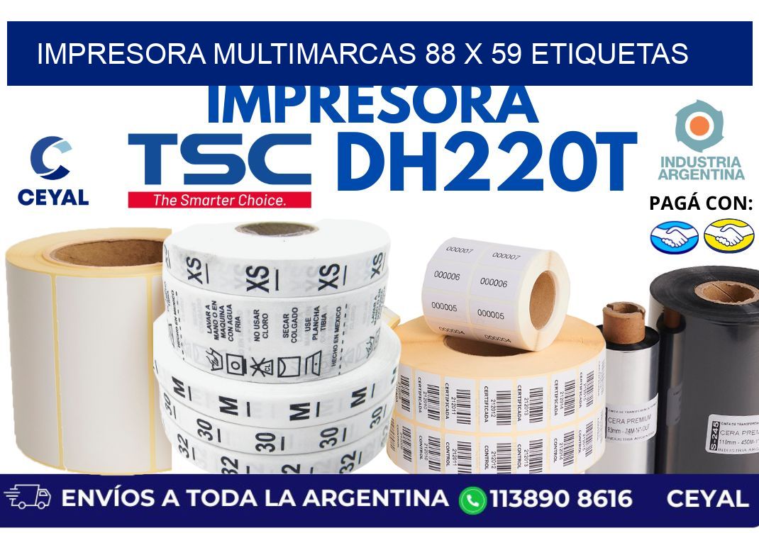impresora multimarcas 88 x 59 etiquetas