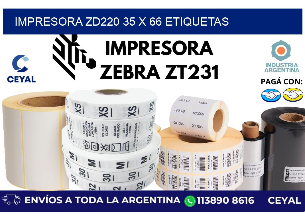 impresora zd220 35 x 66 etiquetas
