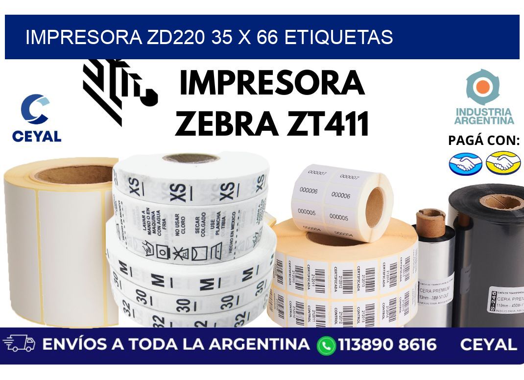 impresora zd220 35 x 66 etiquetas