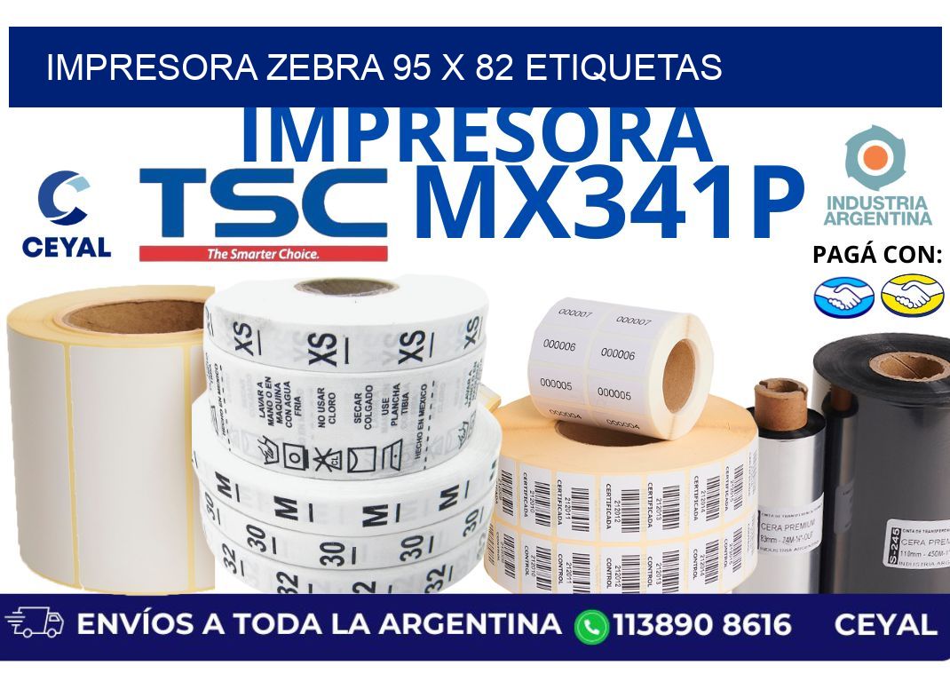 impresora zebra 95 x 82 etiquetas